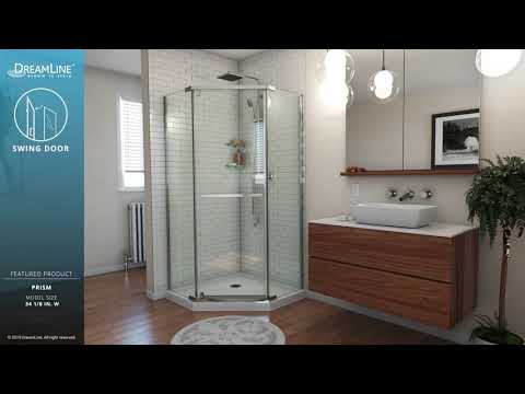 DreamLine Prism Frameless Shower Enclosure | Hinged Opening