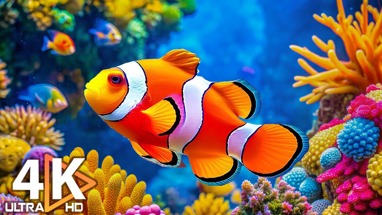 The Best Aquarium 4K Ultra HD 🐠 Beautiful Coral Reef Fish - Relaxing Music for Deep Sleep #15