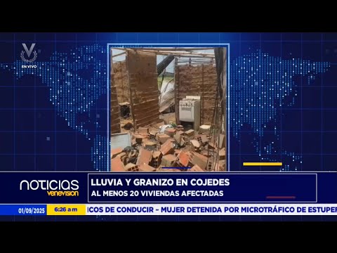 Lluvias y granizo causan estragos en Cojedes: 20 viviendas dañadas