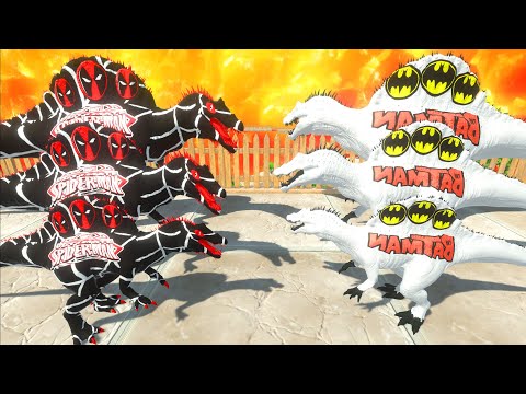 SPIDERMAN SPINO vs BATMAN SPINOSAURUS DEATH RUN - Animal Revolt Battle Simulator