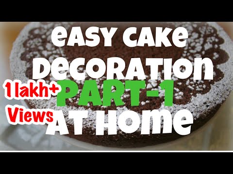 WORLDS EASIEST CAKE DECORATIONS WITH POWDERED SUGAR(Part-1) | AMAZING 1INGREDIENT CAKE DECORATION