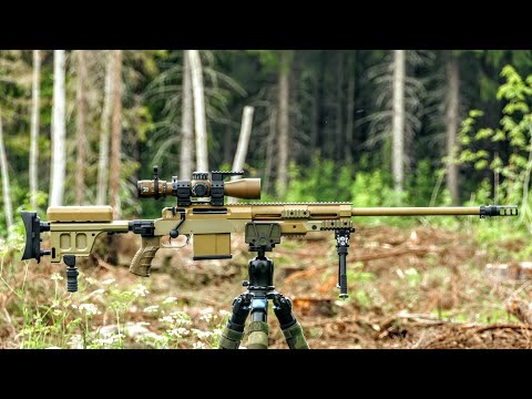 Tripod, kneeling with Haenel RS9 338 Norma Magnum sniper rifle. Zero Compromise Optic ZC420 scope.