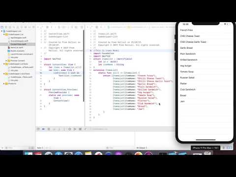 SwiftUI List - TableView | Dynamic list , identifiable | Code Snippet iOS