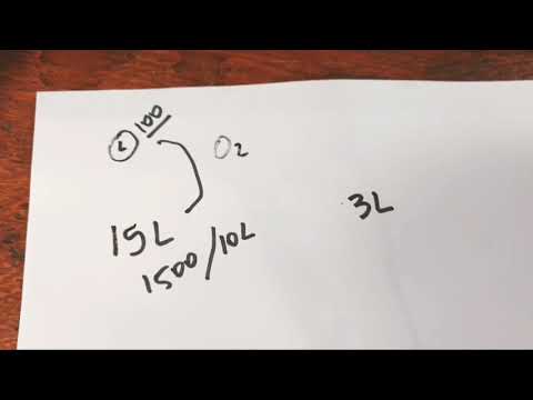 Cálculo de volume de O2 para transporte