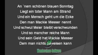 Drei Groschenoper - Moritat -  Mack the Knife -  MACKIE MESSER von Wolfgang Linsmaier