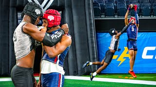 TRASH TALKING D1 RECRUIT GETS EXPOSED DURING 7ON7s! (ALMOST FOUGHT)