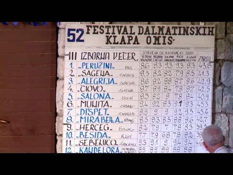 52. Festival Dalmatinskih Klapa Omiš - Treća izborna večer 8. srpnja, 2018.