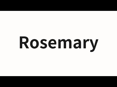 How to pronounce Rosemary | Rosemary (Rosemary in Chinese)