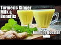 Turmeric Ginger Milk & Benefits | for Cough ,cold ,fever Immunity booster Milk | Turmeric milk