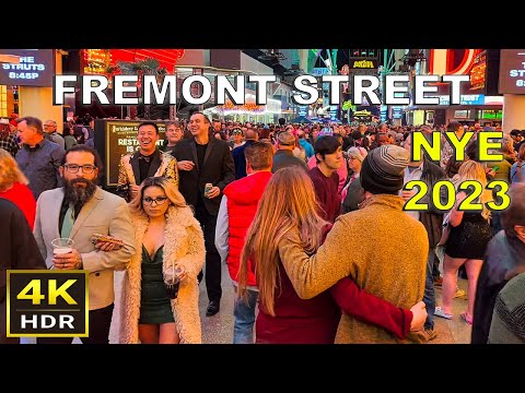 (4K HDR) Fremont Street Las Vegas New Year's Eve 2023...