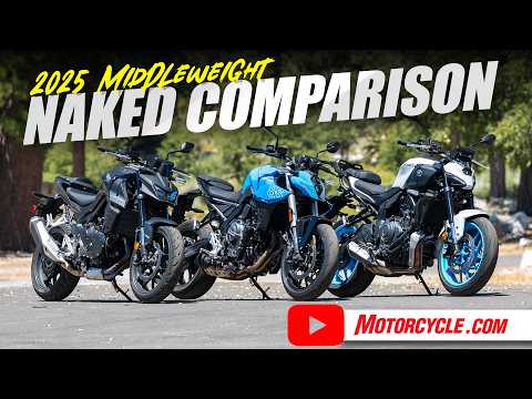 2025 Middleweight Naked Comparison: Honda CB750 Hornet vs Suzuki GSX-8S vs Yamaha MT-07