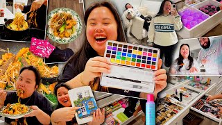 VLOG: starting a new hobby, cooking easy stir fry, organizing my makeup, hair updates, rainy day! ❤️