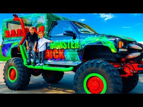 Here is a cool gift!!!Tisha rides on giant JEEP Monster TracK...
