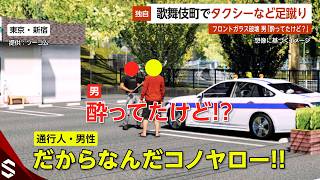 【独自】男「酔ってたけど？」歌舞伎町でタクシーなどに足蹴り…110番通報「フロントガラス破壊してる男がいる」 東京・新宿区【GTA5】
