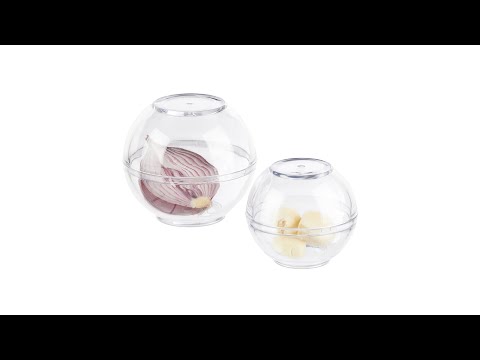 Zwiebeldose transparent 2er Set Kunststoff - 9 x 8 x 9 cm