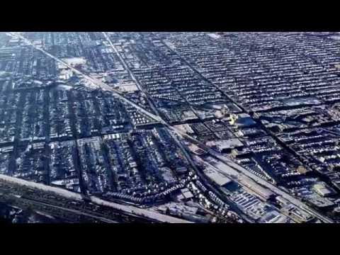 Chicago Birds Eye View Snow Covered