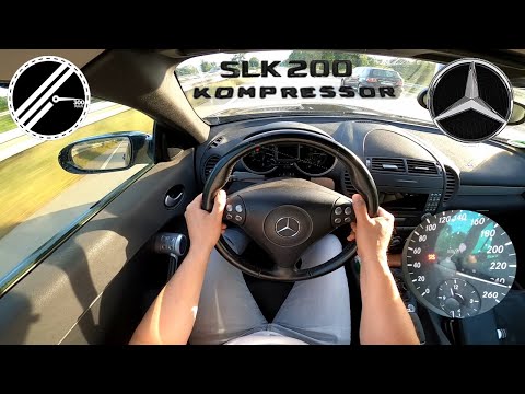 Mercedes-Benz SLK 200 Kompressor R 171 163 PS Top Speed Drive On German Autobahn With No Speed Limit