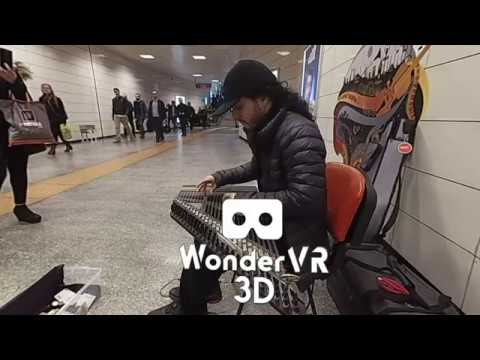 VR180 - Street Musician Playing the Cither (Turkish KANUN)