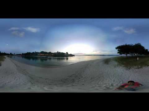 Changi beach with Satwik