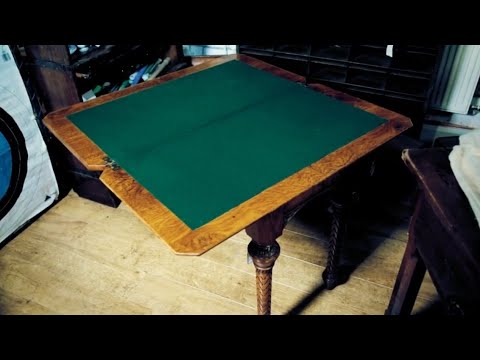 Antique Oak Card Table in 1870s - Salvage Hunter 1415
