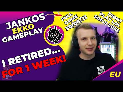 G2 Jankos Talks - I RETIRED.... For a Week 😉  I Didnt Play Well vs FNC! | EKKO Jungle | 30/08/21