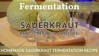 Homemade Sauerkraut Part 1 - Recipe | Fermentation | How to Ferment Sauerkraut & Make 4 Varieties!