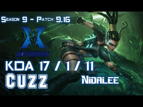 KZ Cuzz NIDALEE vs SHYVANA Jungle - Patch 9.16 KR Ranked