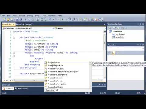 Visual Basic Tutorial 70 Readonly Properties