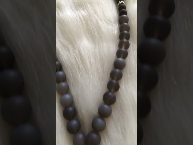 مسبحة حجر كريم ثقيل رمادي ساده