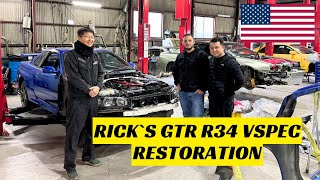 Updates for Rick on his GT-R R34 VSPEC Restorations at Garage Yoshida