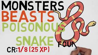 Beast #43: Poisonous Snake (DnD 5E Monsters)