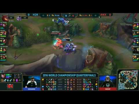 H2K vs ANX Game 1 Quarterfinals S6 Worlds Highlights (All Fight Scenes)