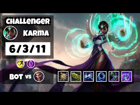 Karma Bot Lane 11.11 Challenger Gameplay Replay S11 (6/3/11) - BR