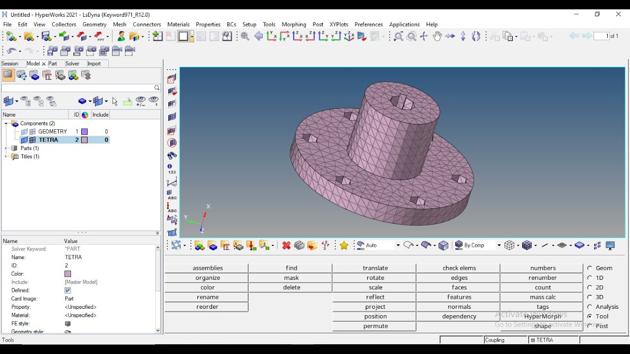 HyperMesh | Tetra Mesh | Complete Procedure to generate Tetra Mesh in HyperMesh