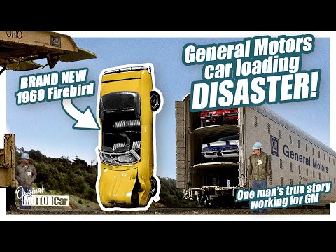 This WRECK was a DISASTER for General Motors!  GM UAW autoworker ran off the train loading ramp!