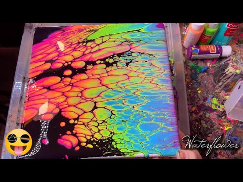 Multicolored Cells No Silicone Or Torch Fluid Art | Acrylic Pour