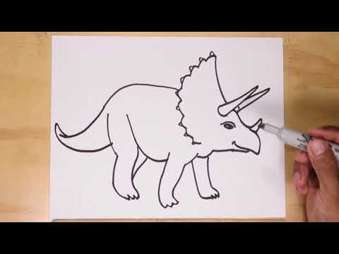 How to draw a Triceratops - Drawing dinosaurs - YouTube