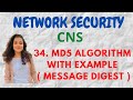 #34 MD5 Algorithm ( Message Digest 5) Working and Example |CNS|
