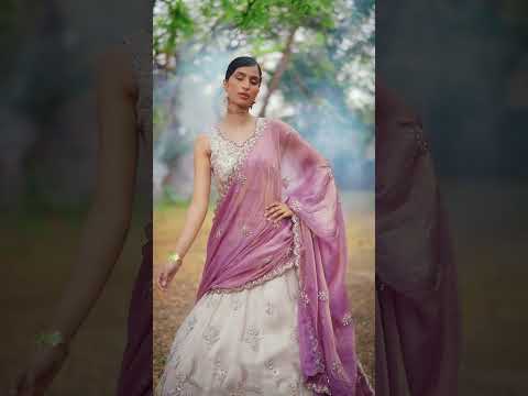 Beige Purple Viscos fabric Sequins work Semi-Stitched Lehenga choli & Dupatta