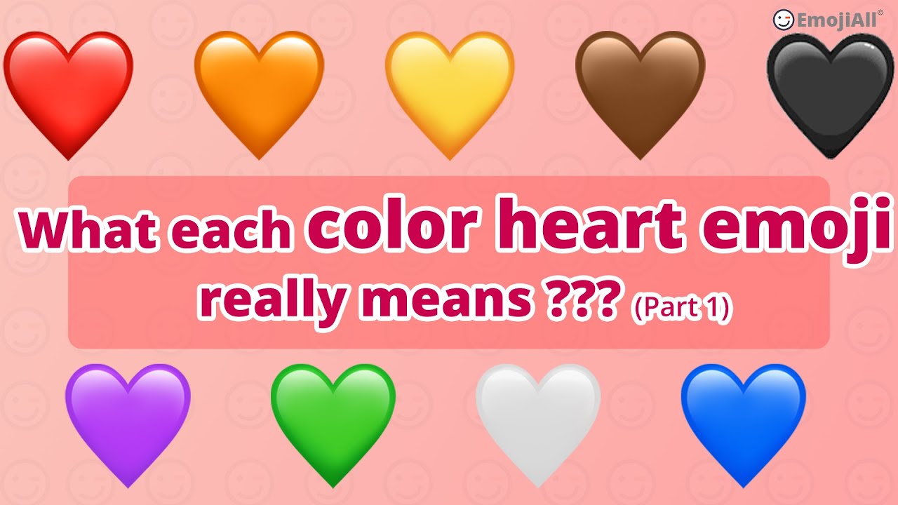 What the different emoji heart colors mean?❤💛🧡💚💙💜🤎🖤🤍| Part One1️⃣