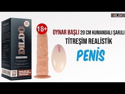 Sade Oynar Başlı 20 cm Kumandalı Şarjlı ve 10 Titreşim Modlu Realistik Penis