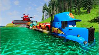 Download lagu Triple Flatbed Trailer McQueen Transportation with Truck - Speedbumps vs Cars vs Train -BeamNG #962 mp3 Download lagu Triple Flatbed Trailer McQueen Transportation with Truck - Speedbumps vs Cars vs Train -BeamNG #962 mp3