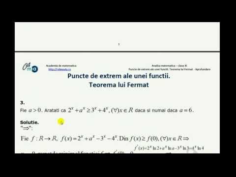 XI-Analiza matematica-Derivabilitate-Teorema lui Fermat-Aprofundare