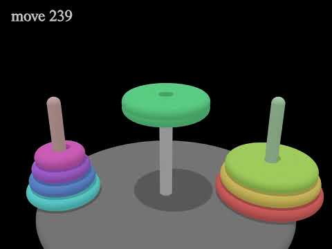 Solving 8-disc Hanoi Tower stack puzzle