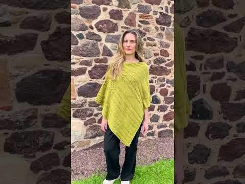 Barra Shawl in Lime coloured merino wool
