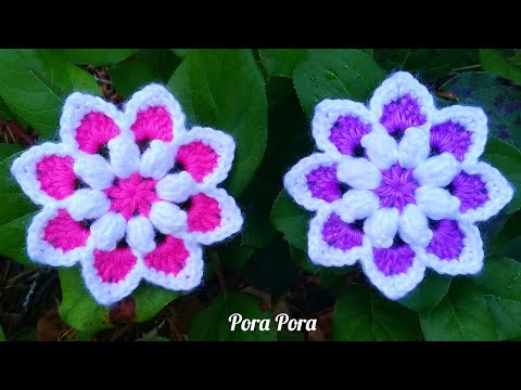 Crochet Flower I Crochet 8 Petals Flower I Crochet 3D Flower