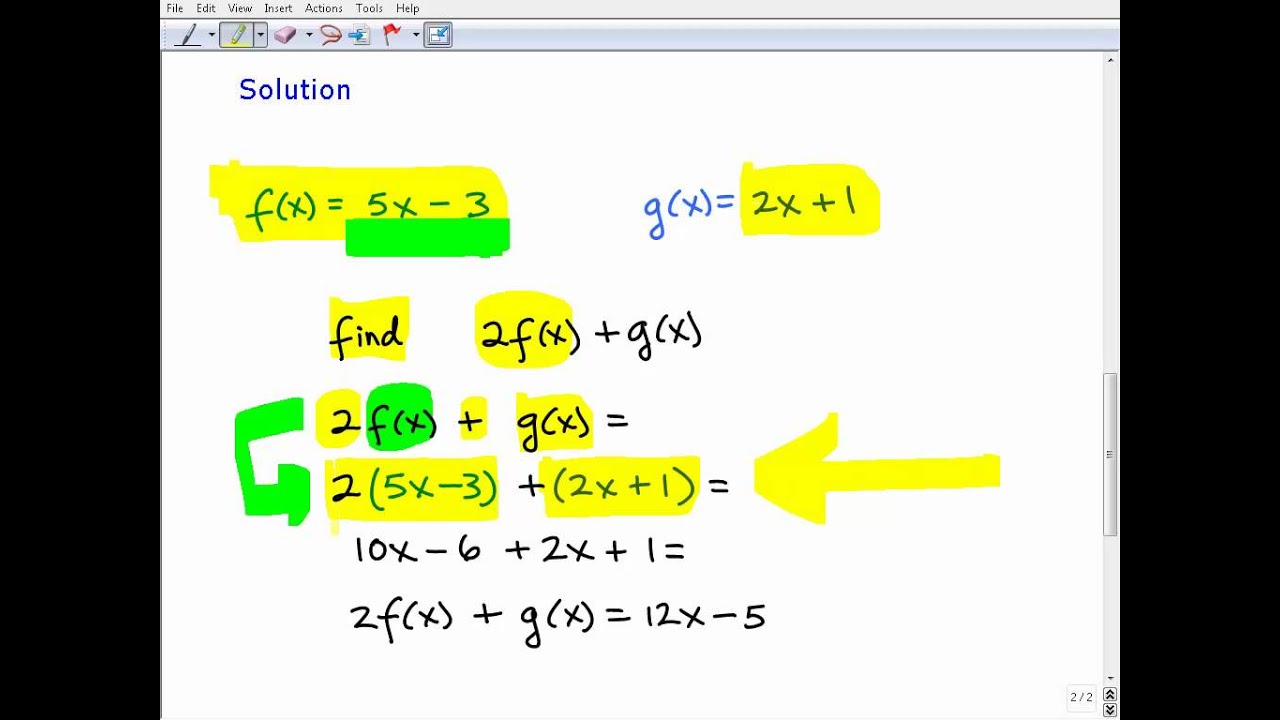 Homeschool Math Practice Function Operations Quiz