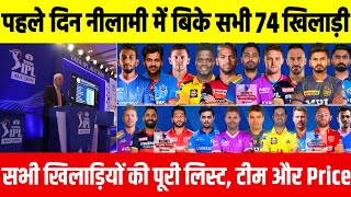 IPL 2022 Mega Auction Day-1 All Sold Full Player List Name, Price And Team | Complete Player List