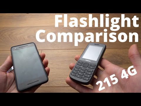 Nokia 215 4G FlashLight Torch Test & Comparison Against Smartphone. How Bright & How to Turn on.