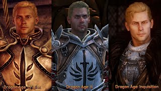 Cullen Rutherford through the Dragon Age trilogy with Inquisition's face